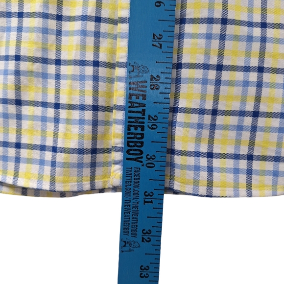 Ralph Lauren Men Sz M Classic Fit Yellow Blue Check Button-Down Shirt Flesh Pony - Picture 14 of 15